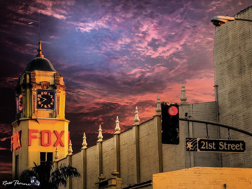 The Fox Theater in Bakersfield, California. This building has been beautifully restored to very near its original grandure. photo by Russ Thorne