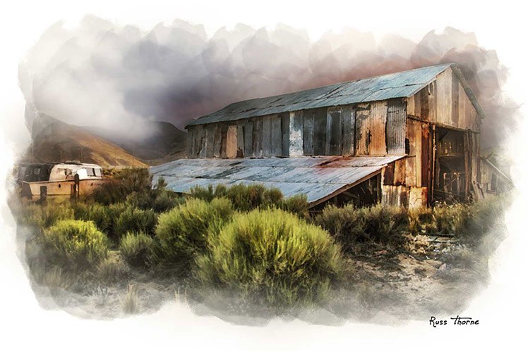 Popejoy barn and the SS-Minnow highway 58 Tehachapi, Californa. Russ Thorne