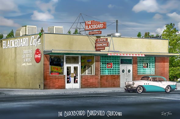 The Blackboard, Bakersfield, California image restored