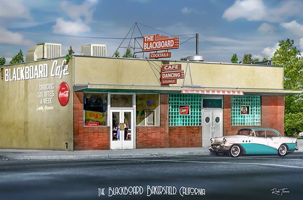 The Blackboard, Bakersfield, California image restored