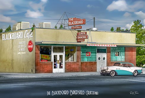 The Blackboard, Bakersfield, California image restored