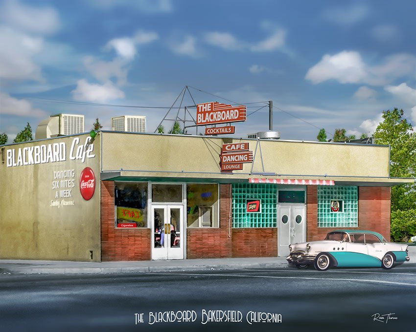 The Blackboard, Bakersfield, California image restored