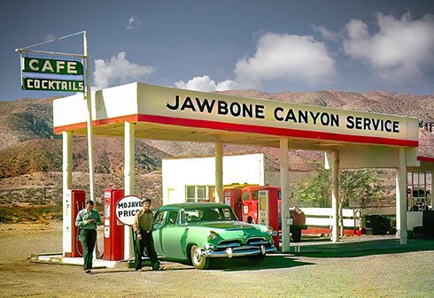 Jawbome Canyon Service station near Mojave, California